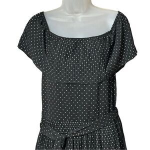 White House Black Market Polka Dot Tiered Dress Sz Small